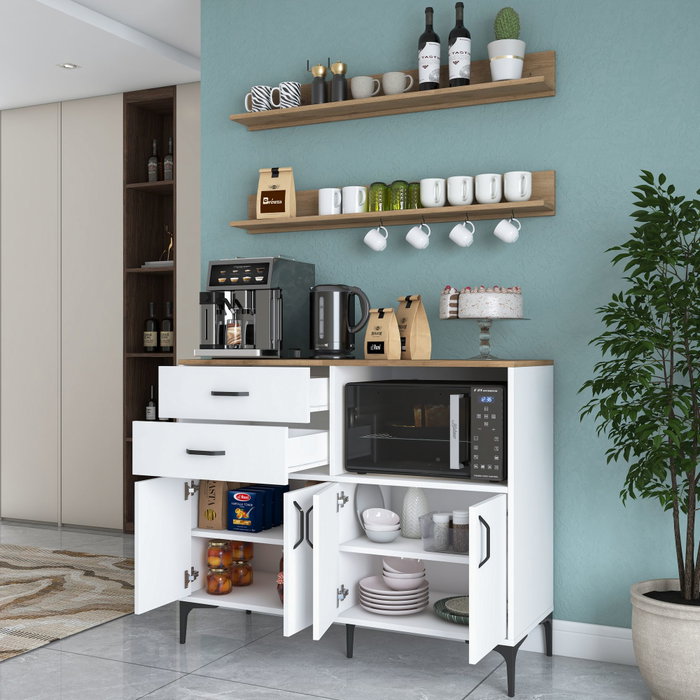 Hanah Home Armario Multiusos Blanco y Nogal